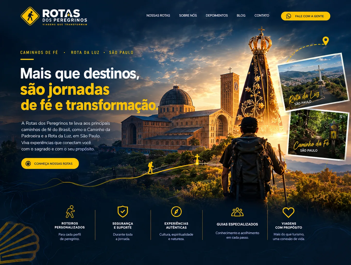Site para empresa de roteiros de peregrinação